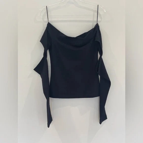 Agolde Black Off-Shoulder Top - Picture 2 of 8